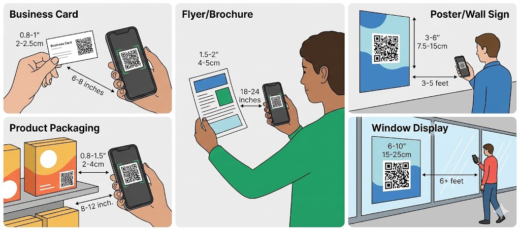 QR code size comparison chart